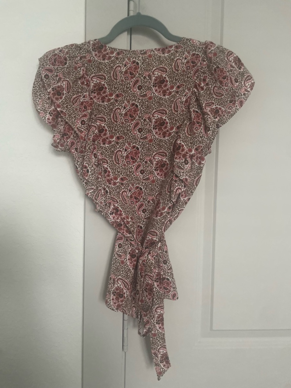 Red Paisley Wrap Blouse - Picture 3 of 3